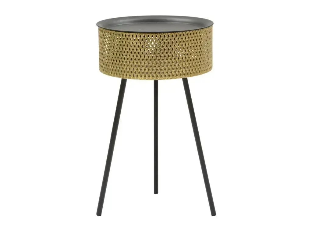 Odkládací stolek Glovy 40 cm černý/zlatý