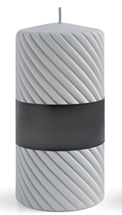 Parafínová svíčka Caroline Mat 7x14 cm šedá