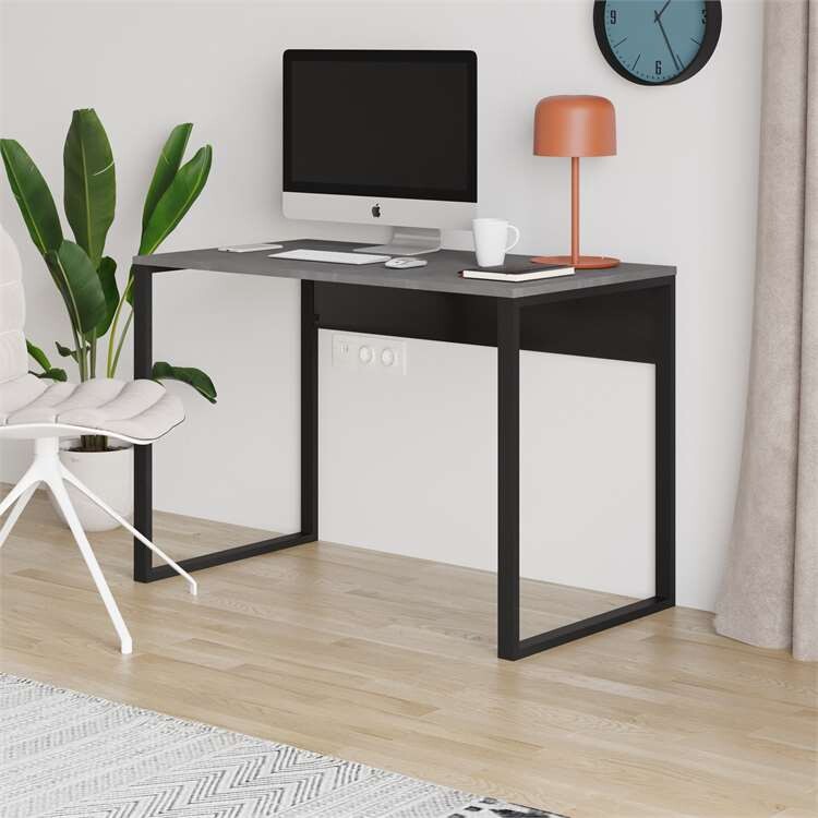 Písací stôl Houseland Inna retro šedá/vintage čierna