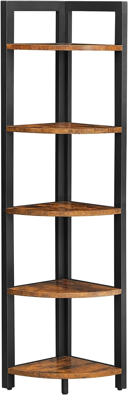 Rohová polica Houseland Solen hnedá/čierna