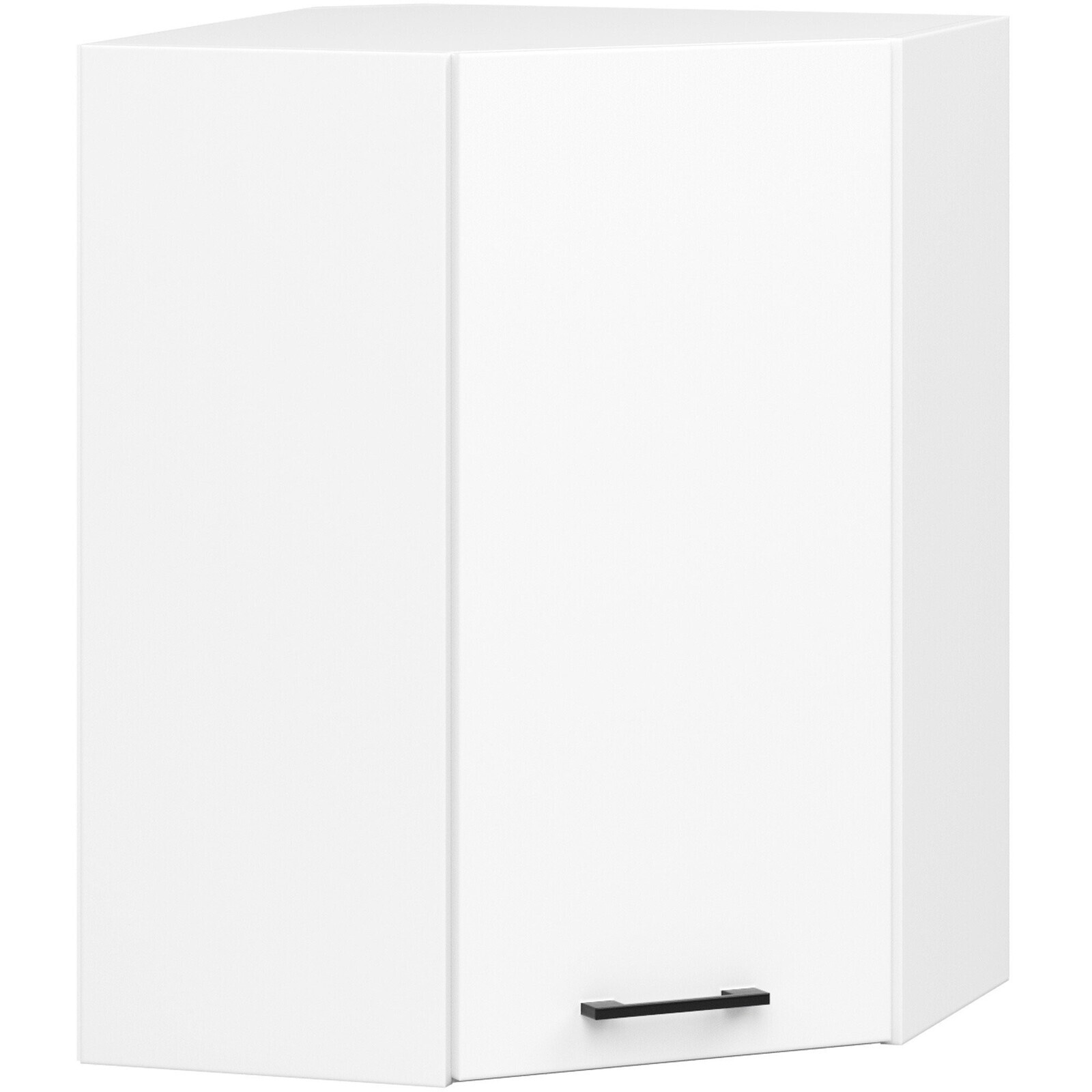 Rohová závěsná kuchyňská skříňka Olivie 60x72 cm bílá