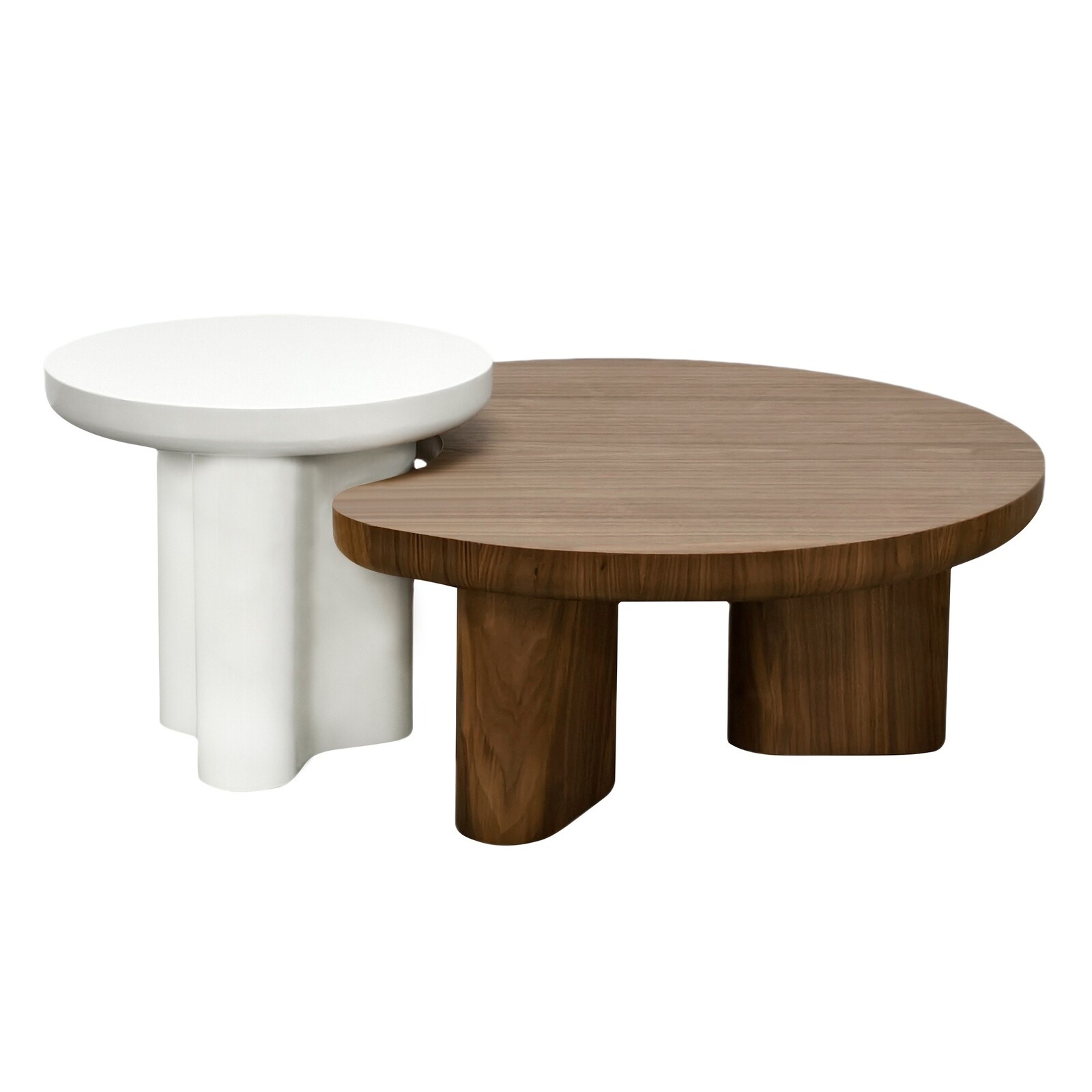 Sada 2 ks konferenčních stolků Malibu ořech/bílá