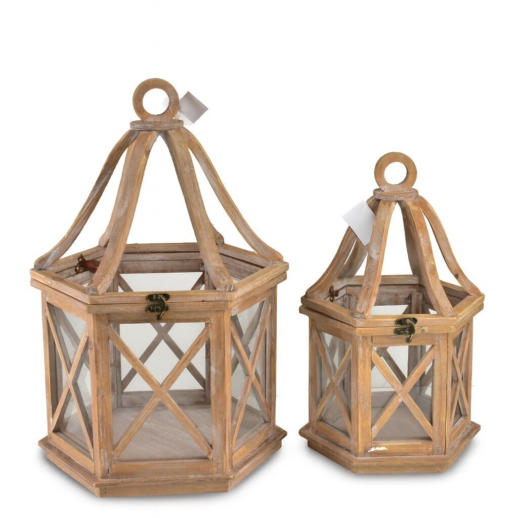 Sada 2 ks luceren LOKKE Hexagon XL+L hnědá