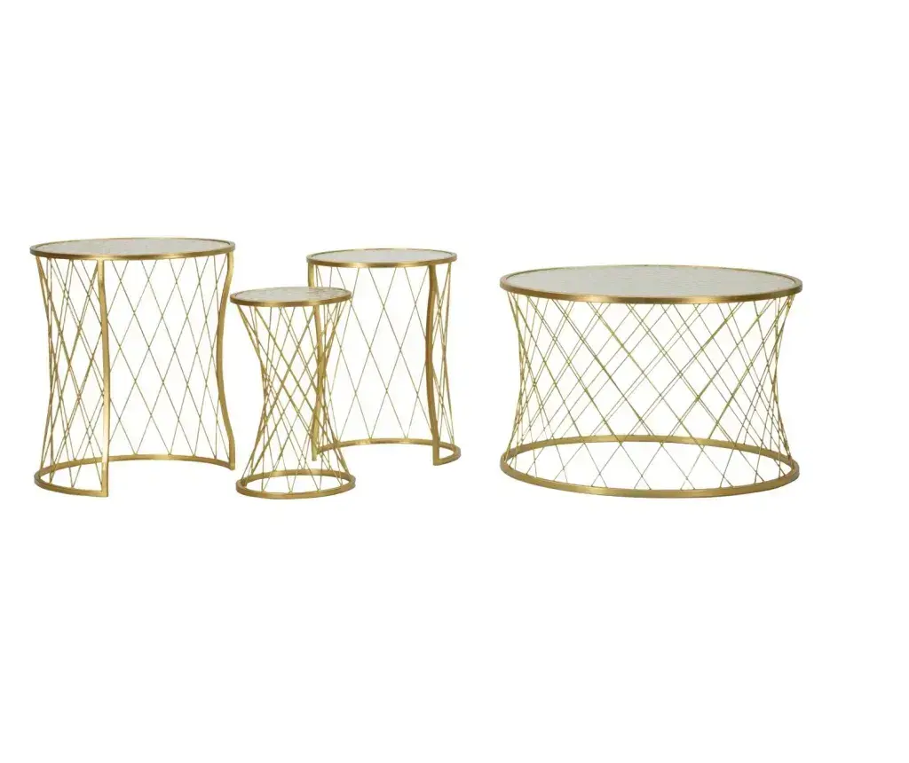 Sada 4 ks konferenčních stolků Noah zlatá