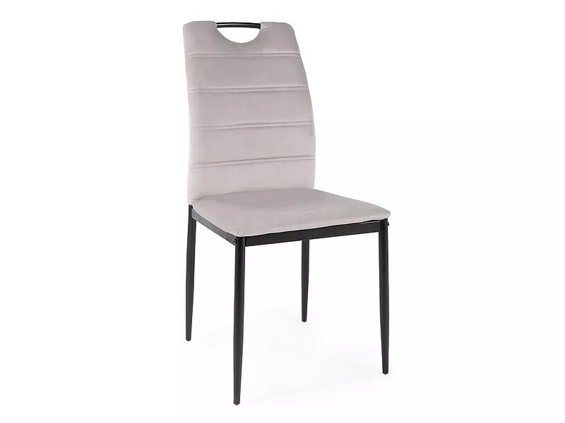 Sametová jídelní židle Rip světle šedá