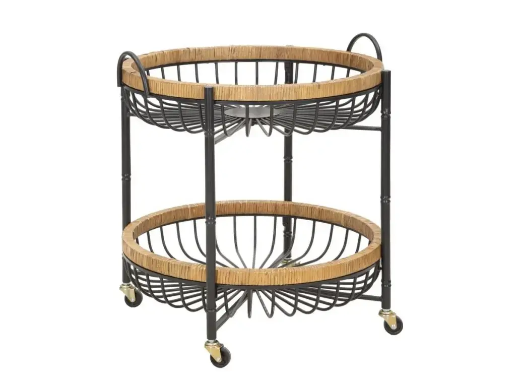 Servírovací vozík Cebu černý/hnědý