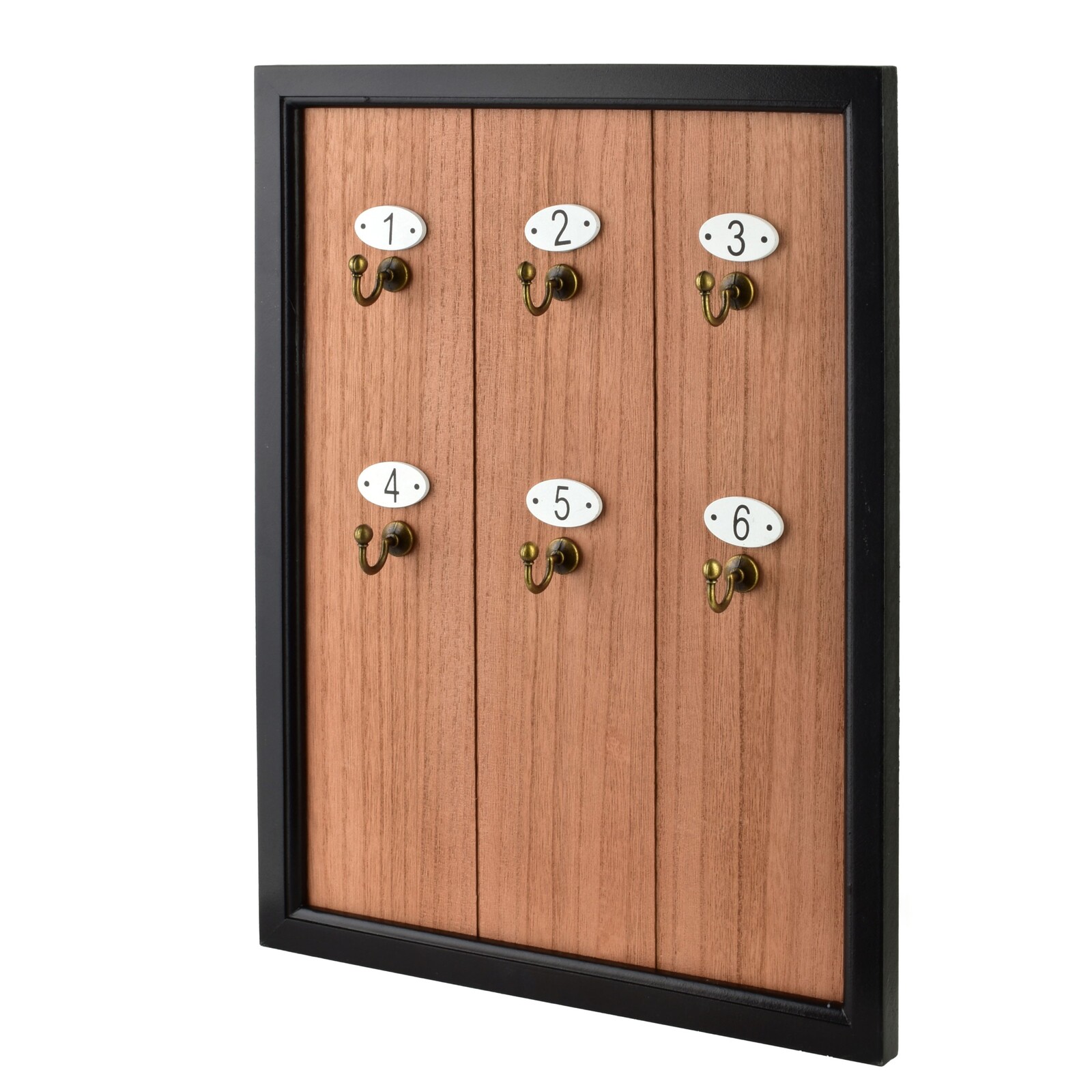 Skříňka na klíče STACY 40x30 cm černá/hnědá