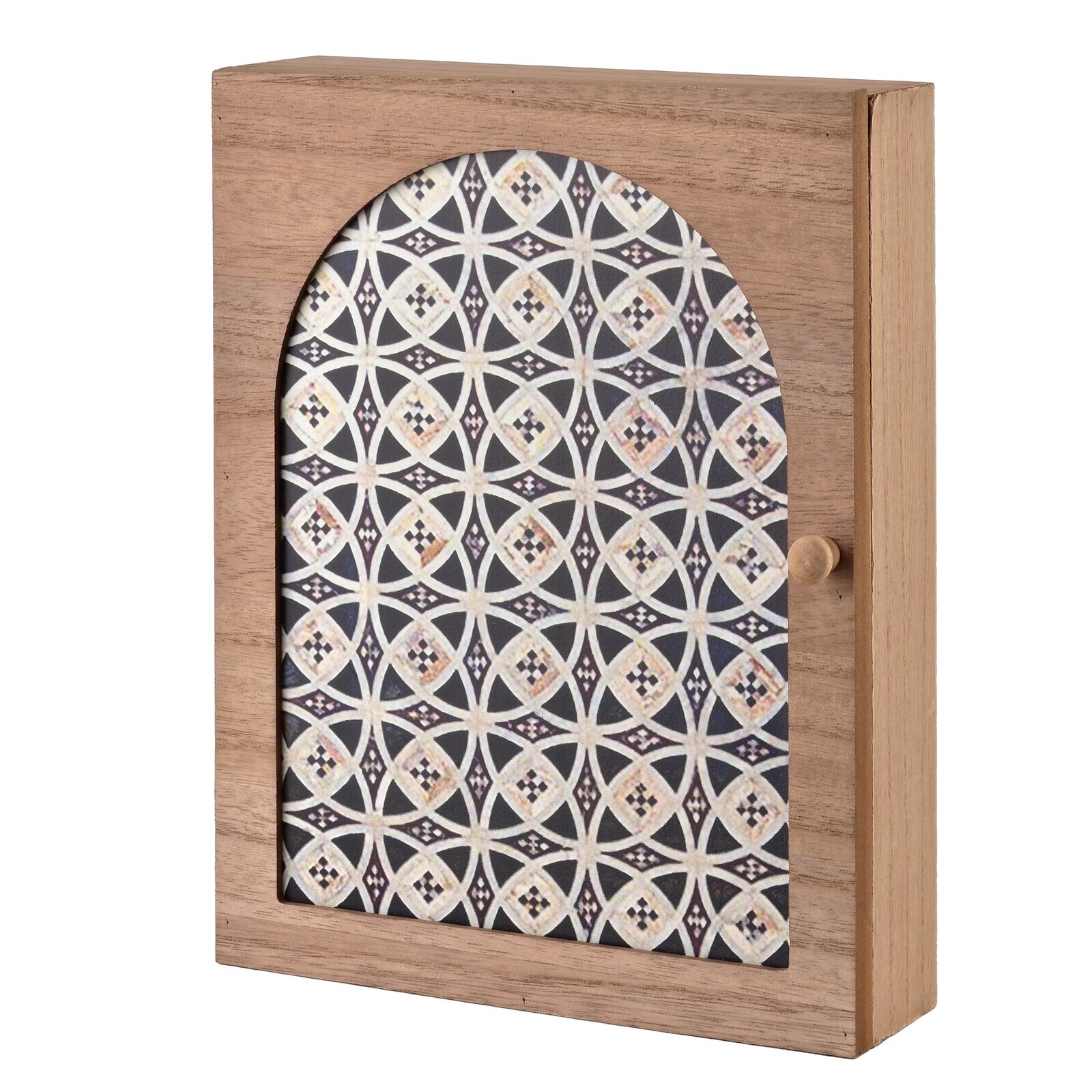 Skříňka na klíče STACY Pattern 26x20 cm hnědá