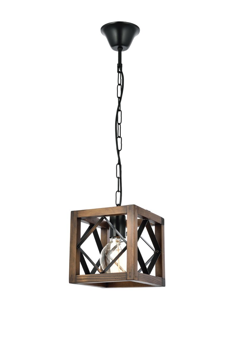 Stropní svítidlo ZIKZAK II habrové dřevo ořech/černé