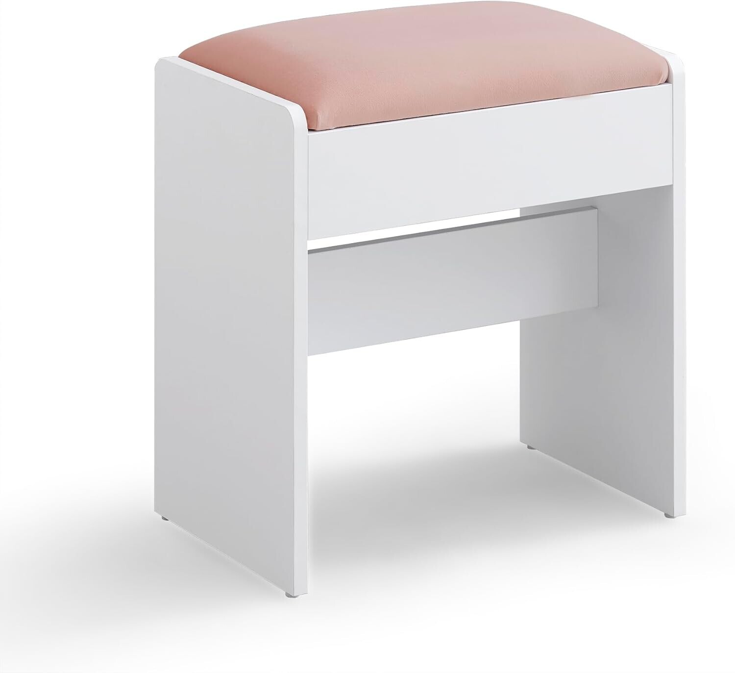 Taburet k toaletnímu stolku Kailyn bílý/růžový