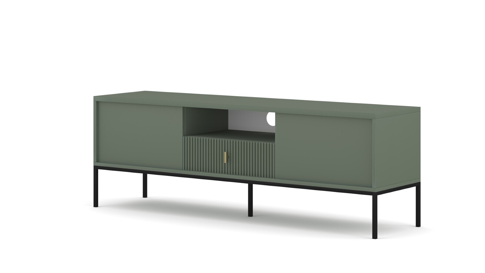 TV stolek Maggiore 154,5 cm zelený/černý/zlatý