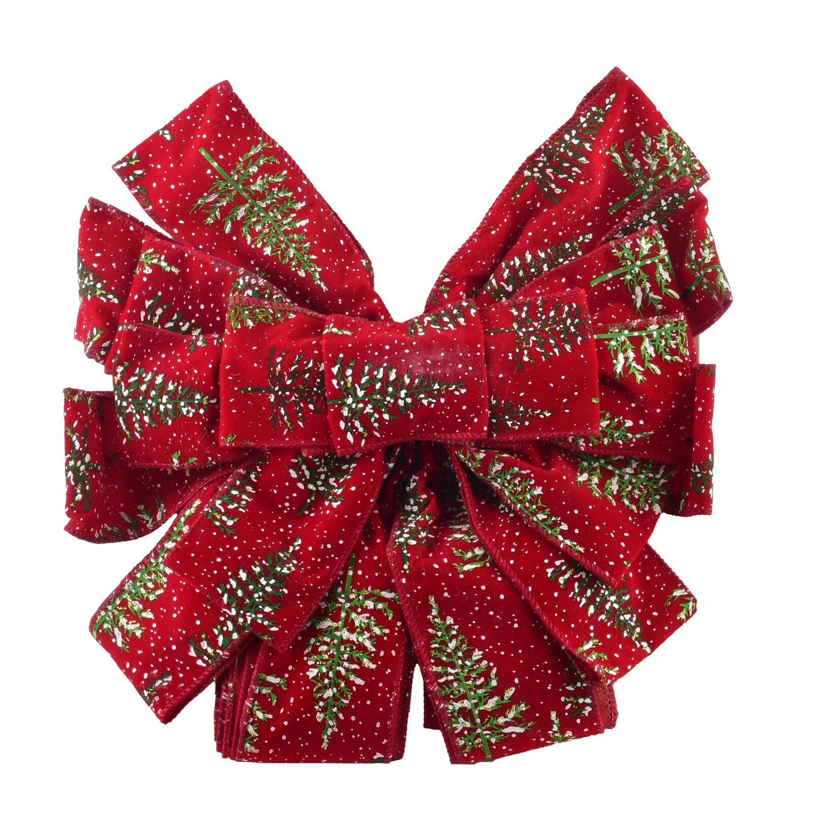 Vánoční dekorativní mašle Santa Lila 32x130 cm červená se stromečky