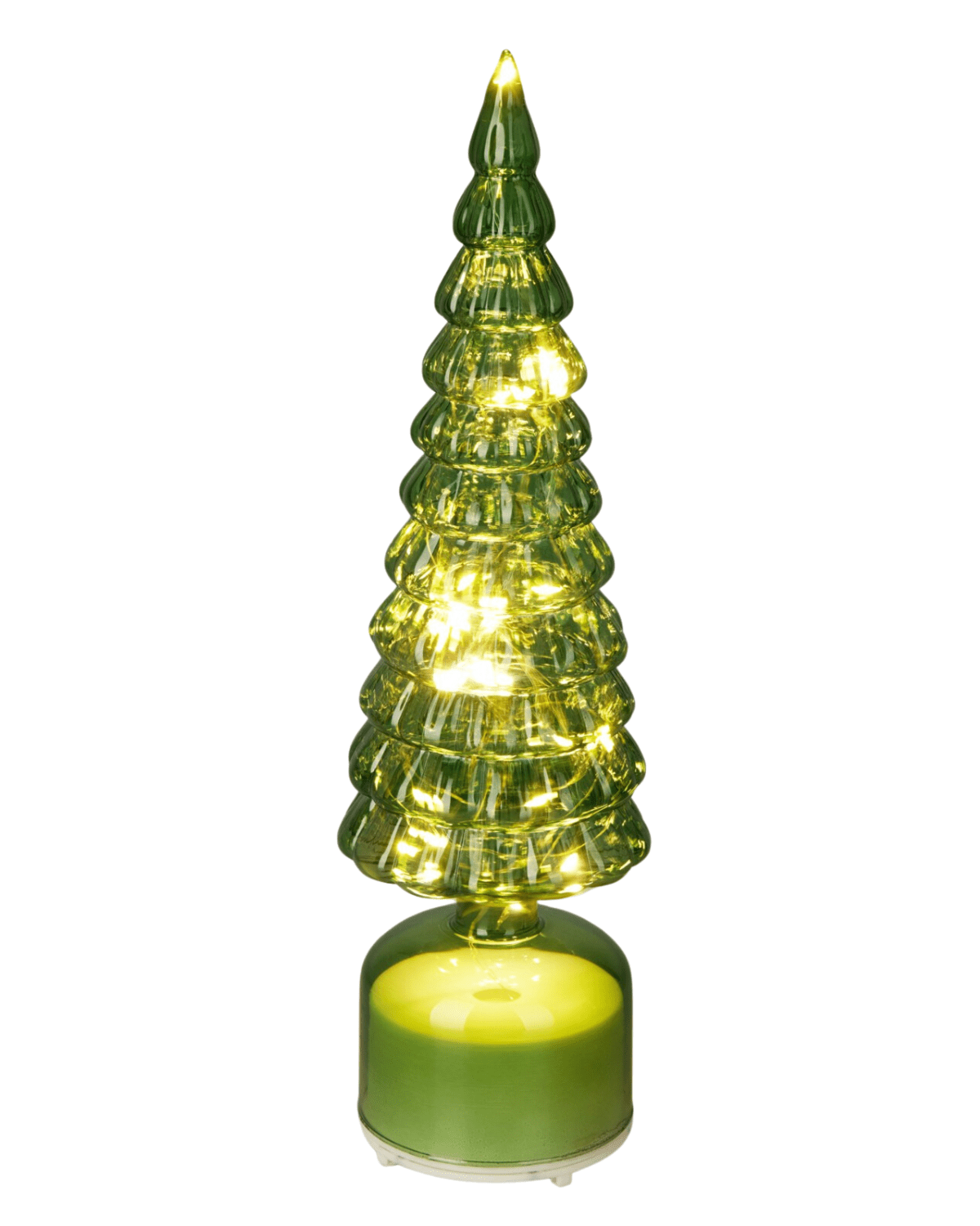 Vánoční LED světelná dekorace s časovačem Arin 36 cm zelená