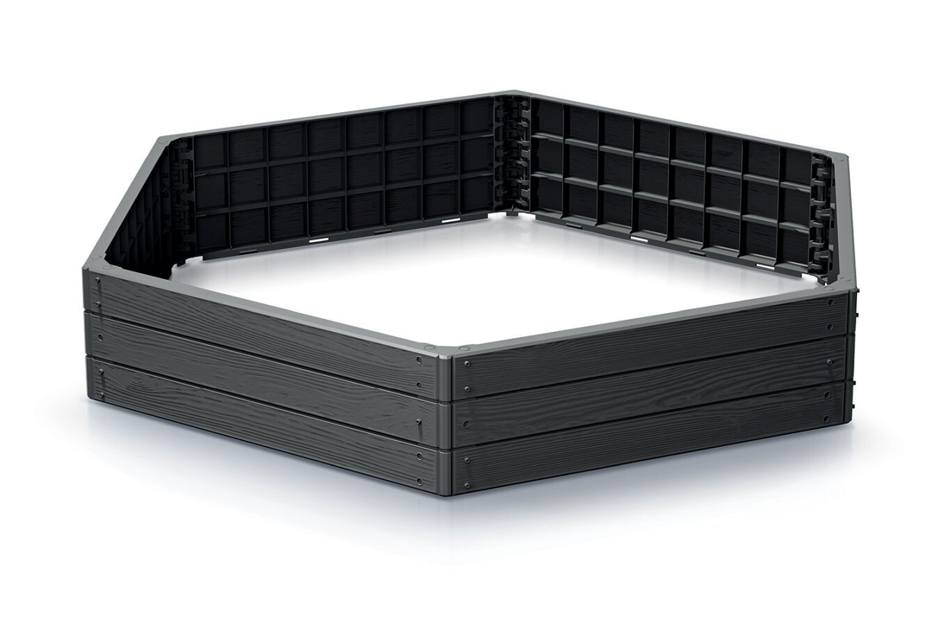 Vyvýšený záhon BASE WOODY 148 cm antracit