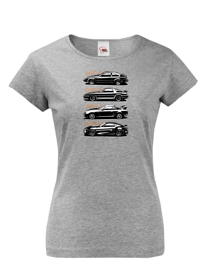 Dámske tričko s potiskem Toyota Supra History -  tričko pre milovníkov aut