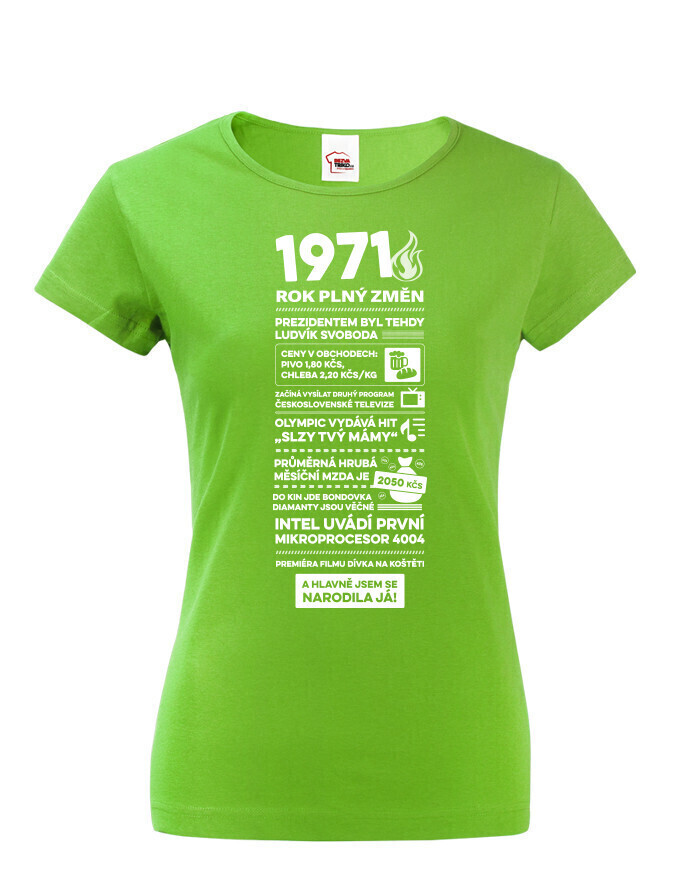 Dámske tričko narodeninové noviny 1971