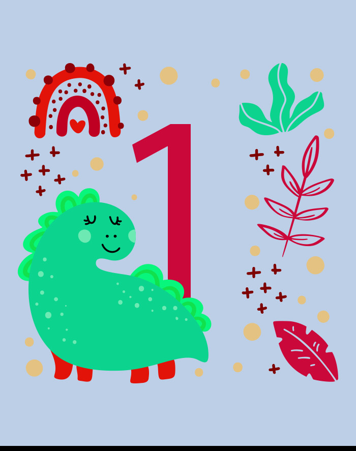 Detské body s dlhým rukávom – narodeninový dinosaurus s vekom podľa želania