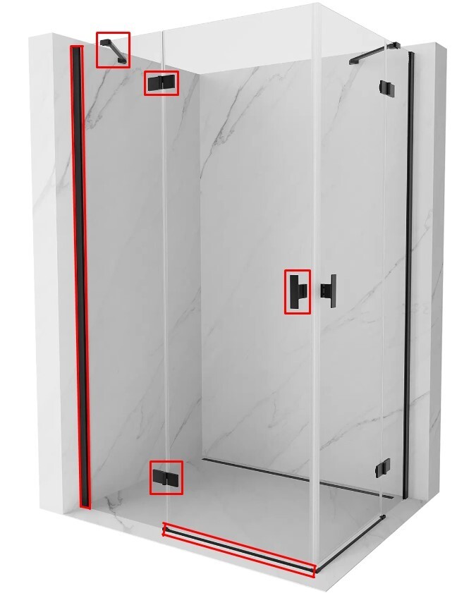 MEXEN - MIST montážna sada pre 8A5, čierna, ľavá 8A5-70-L