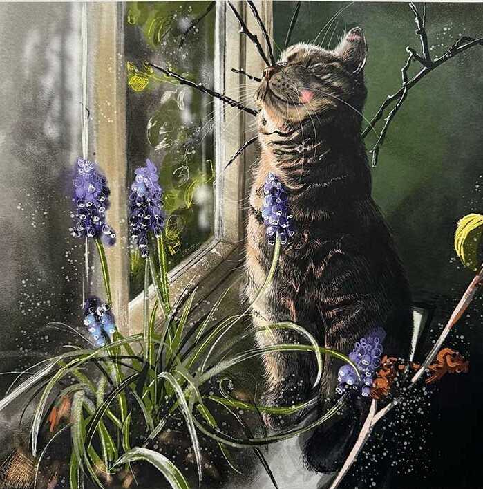 Mačacia mama Menšie prianie s mačkou a levanduľou