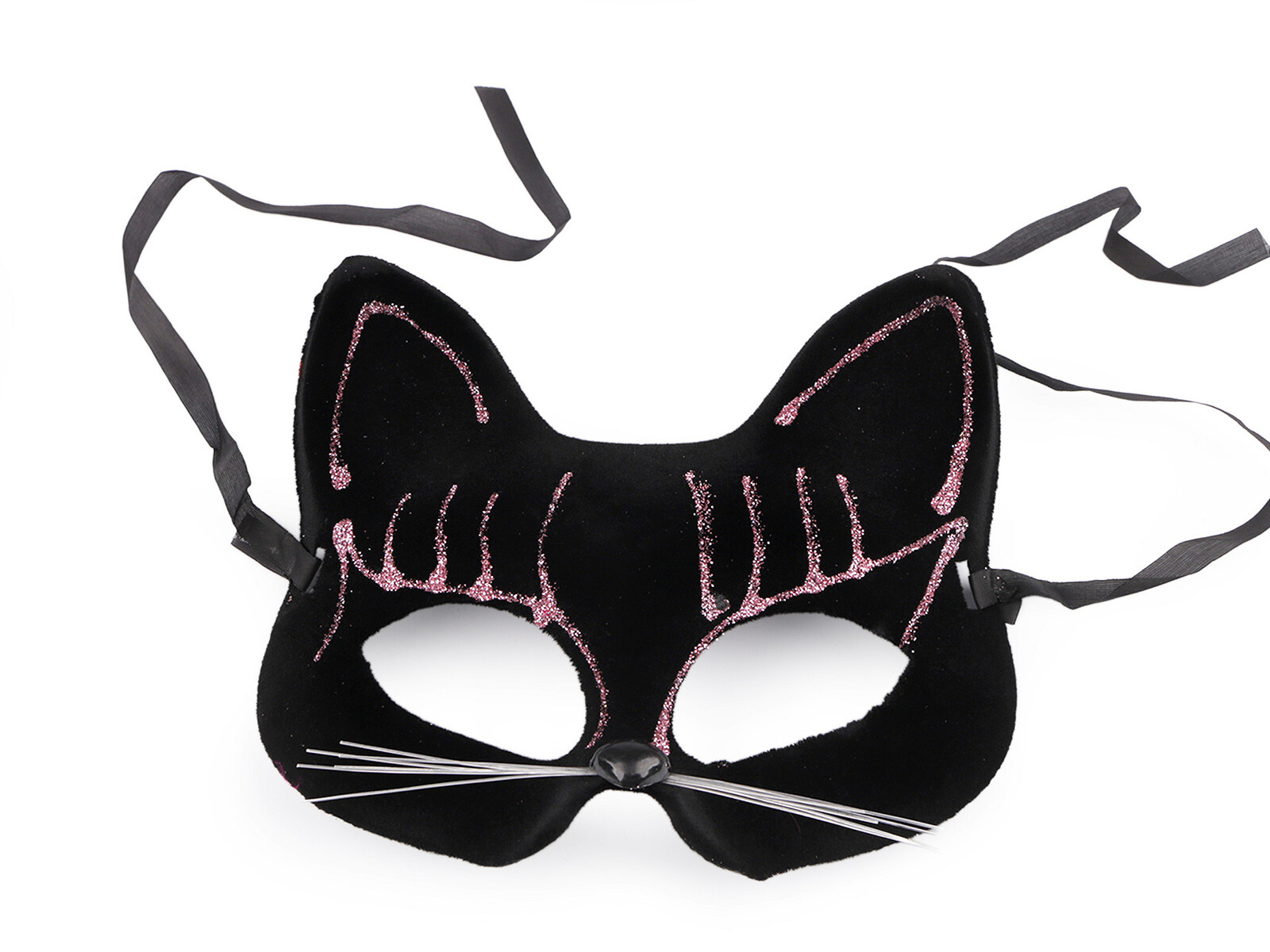 Zamatová maska ​​čierna mačka - 3 varianty Farba: ružová