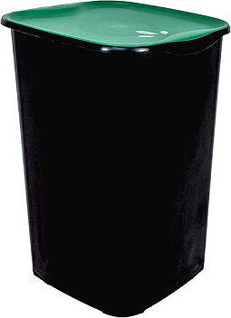 Belli E Forti Kôš na triedený odpad RECYCLING, čierny, plast, zelené veko, 50 l