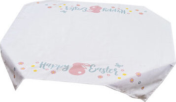 TEXTILOMANIE Biely veľkonočný obrus HAPPY EASTER 90 × 90 cm