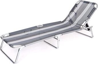 HAPPY GREEN Ležadlo záhradné ATHINA antracit, pruhy