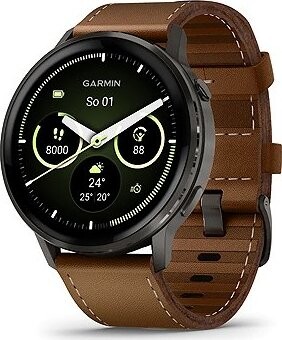 Garmin Venu 4 45mm Slate/Leather Band