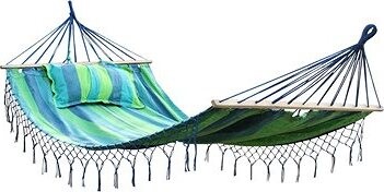 DIMENZA Sieť hojdacia MAXI pre dve osoby, modrá s pruhmi