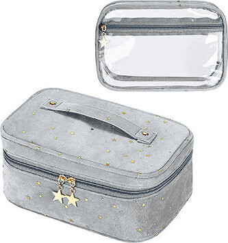Livefy Kozmetická taška Stars 2 in 1, sivá