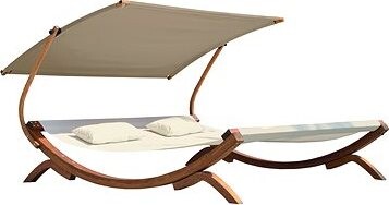 IGOTREND Ležadlo záhradné pre 2 osoby GREENLAND, béžovo/hnedé