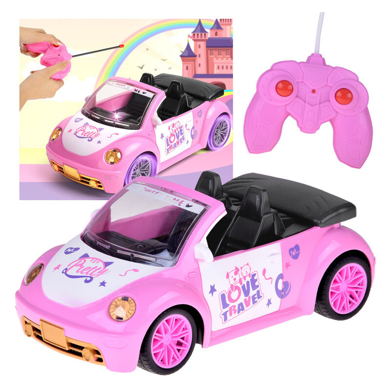 ZA5908 Ružový RC kabriolet pre bábiky s diaľkovým ovládaním
