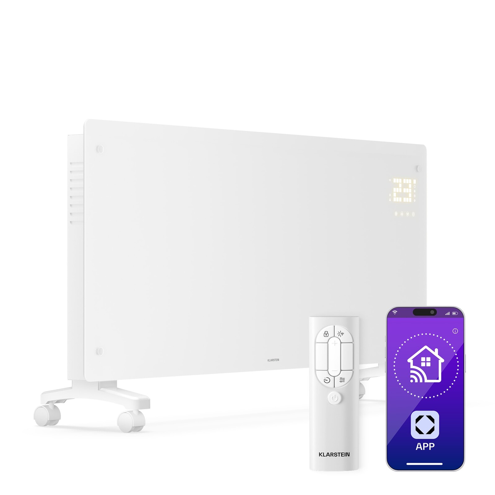 Klarstein Bornholm konvektor | 3000 W | 30 m² | Výkonný a štýlový | 105 cm x 51 cm