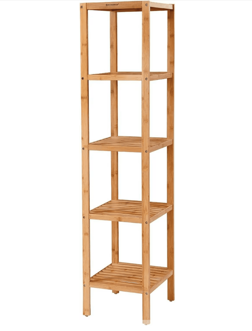 Bambusový koupelnový regál Koli hnědý