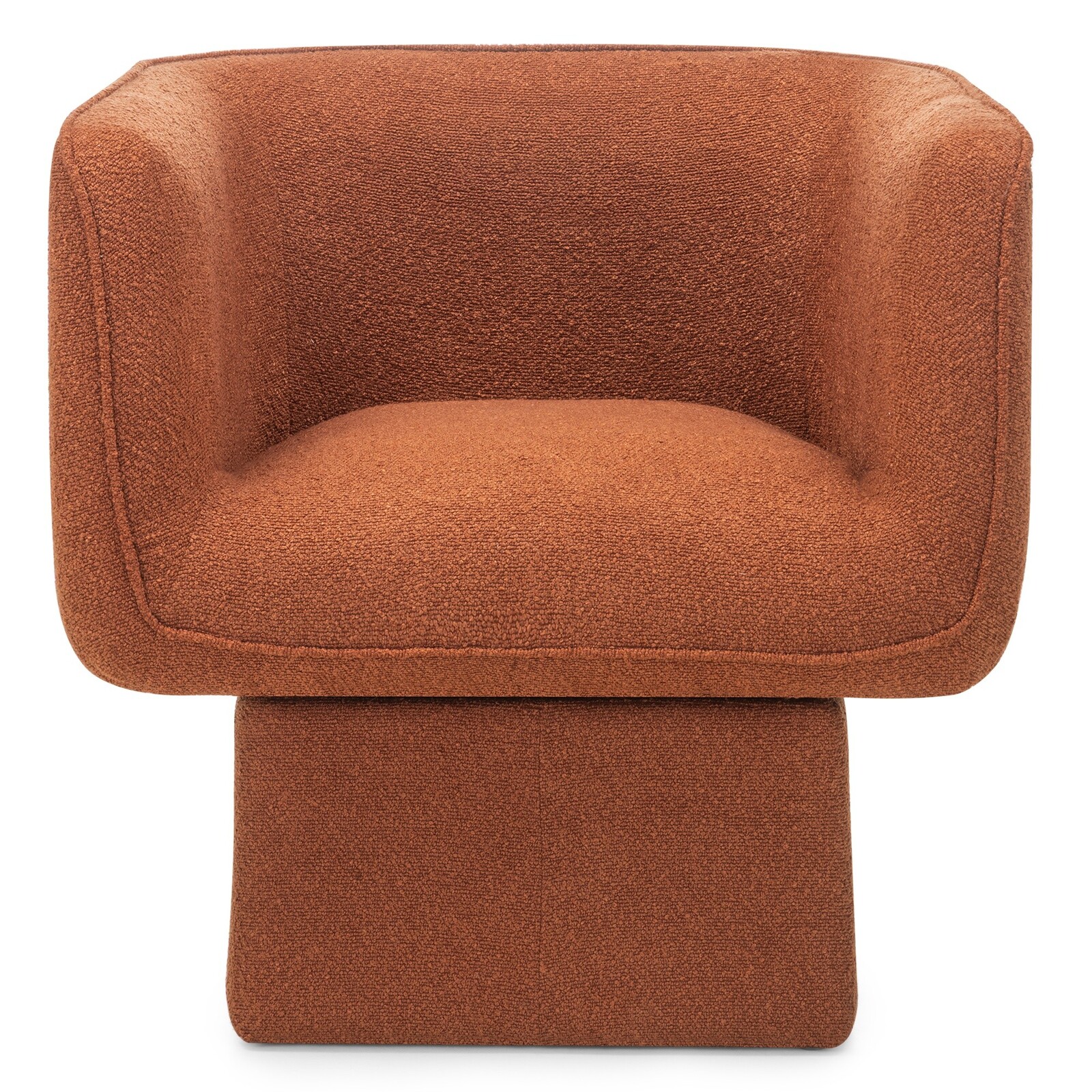 Designové otočné křeslo One bouclé měděné