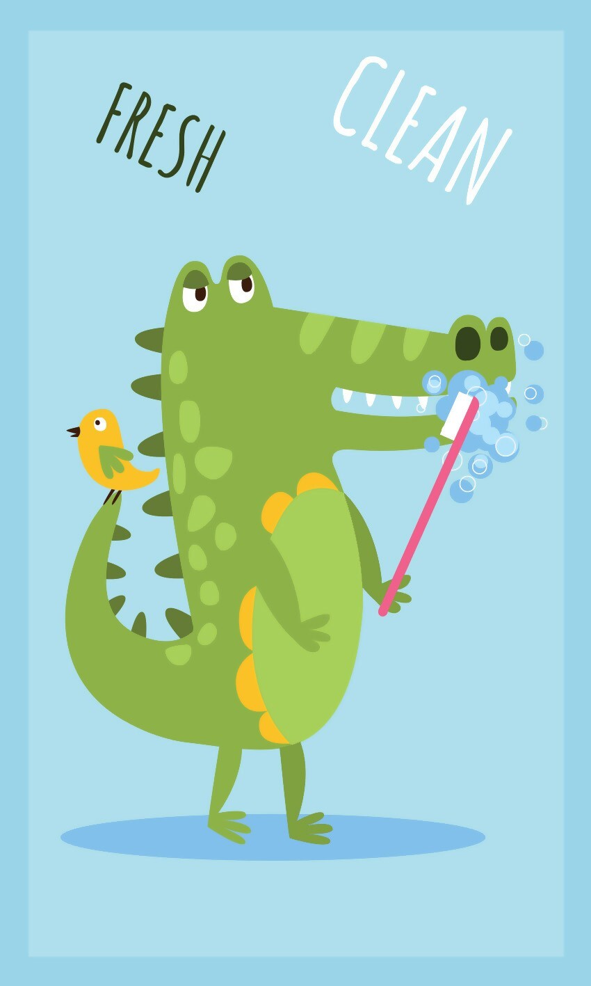 Dětský bavlněný ručník KIDS Krokodýl 30x50 cm modrý