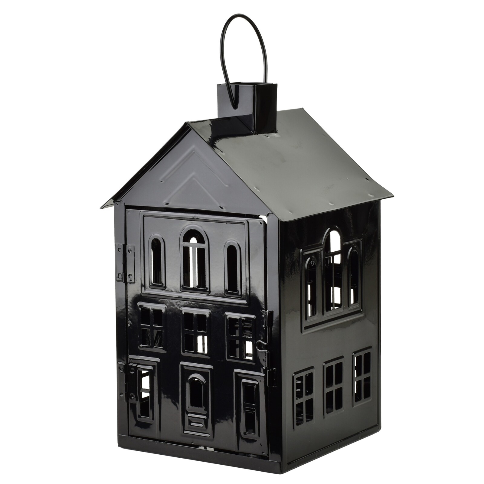 Kovová lucerna Roger 20,3x20x33,8 cm černá