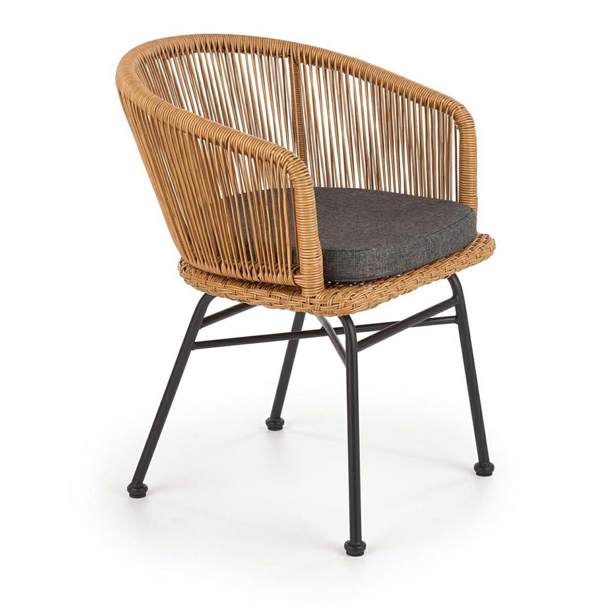 Kreslo Boho Drin syntetický ratan/čierne