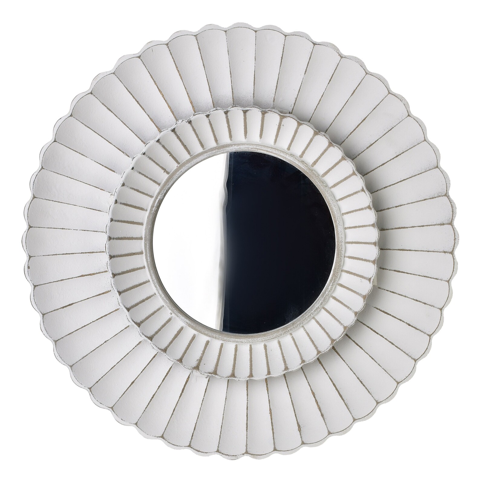 Kulaté nástěnné zrcadlo DAZ 50 cm bílé