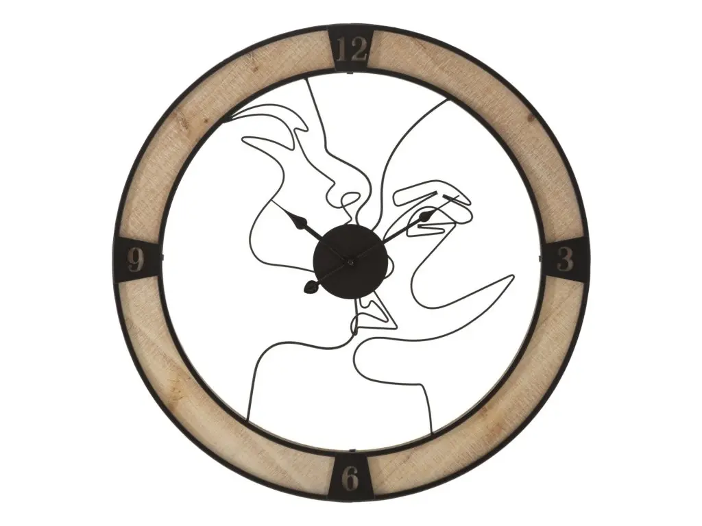 Nástěnné hodiny Couple 60 cm černé/hnědé
