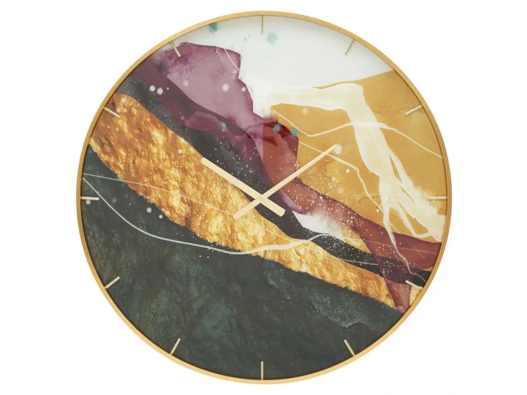 Nástěnné hodiny Glass Mity 80 cm vícebarevné/zlaté