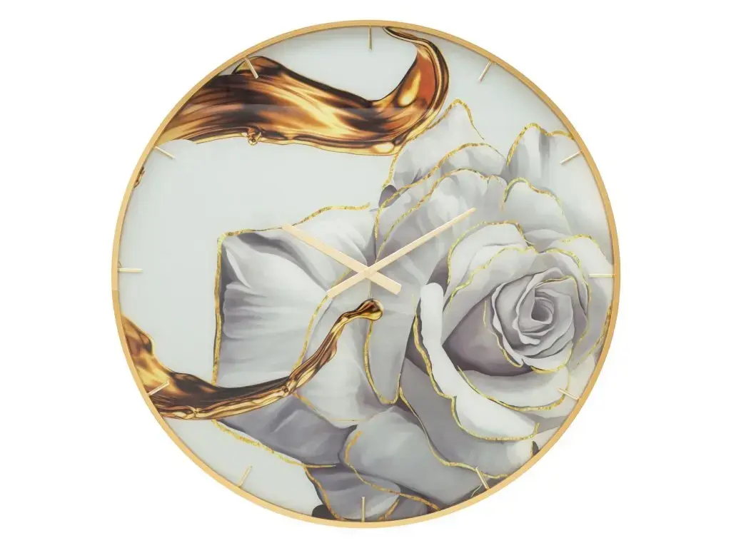 Nástěnné hodiny Glass Rose 80 cm vícebarevné/zlaté