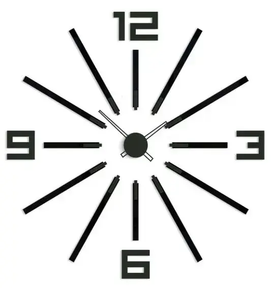 Nástěnné samolepící hodiny Big 115 cm černé
