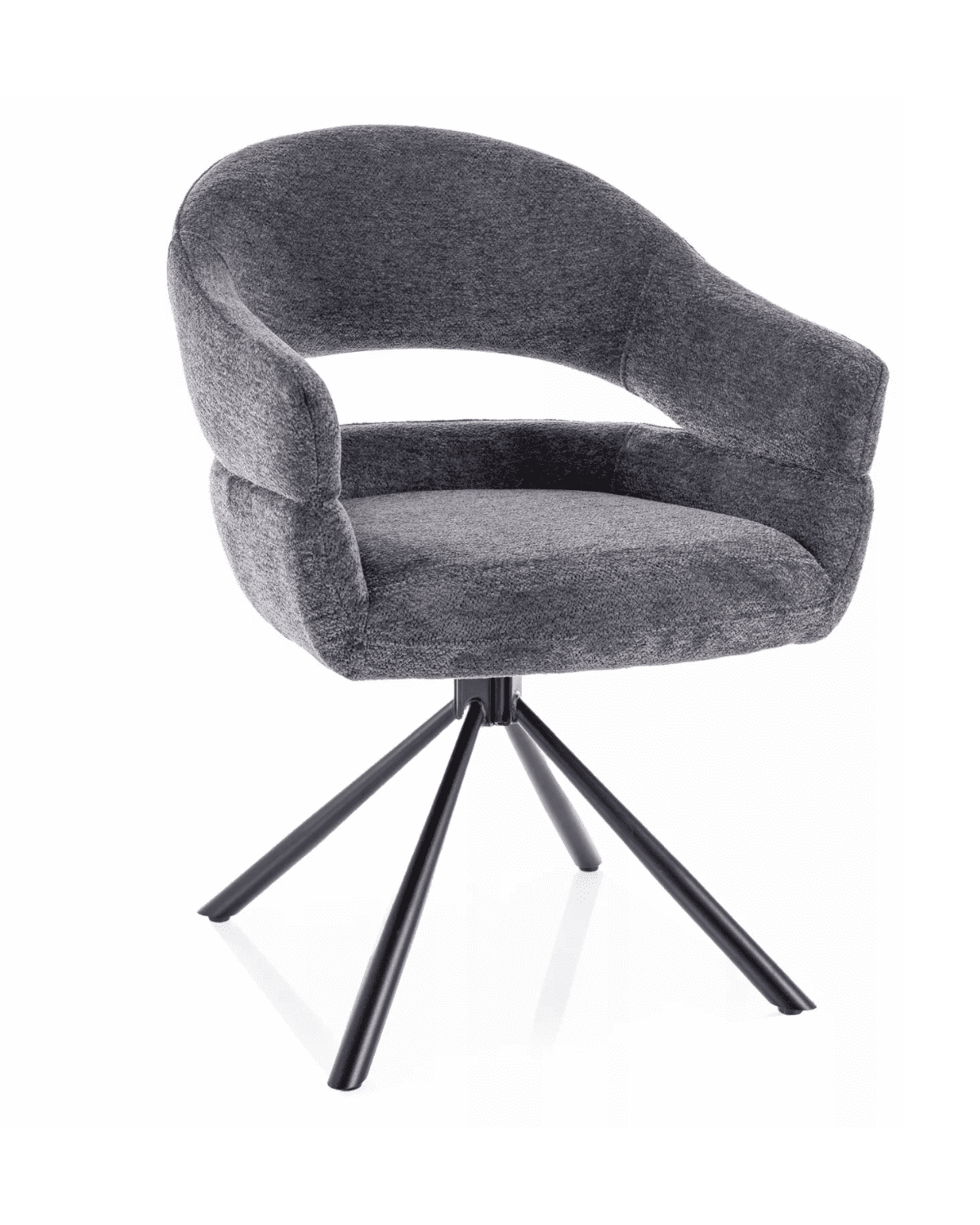 Otočné jídelní křeslo Borgo tmavě šedé/černé