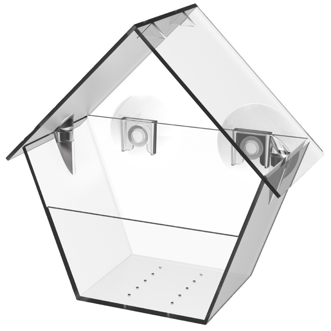 Plastové krmítko BIRDOS průhledné