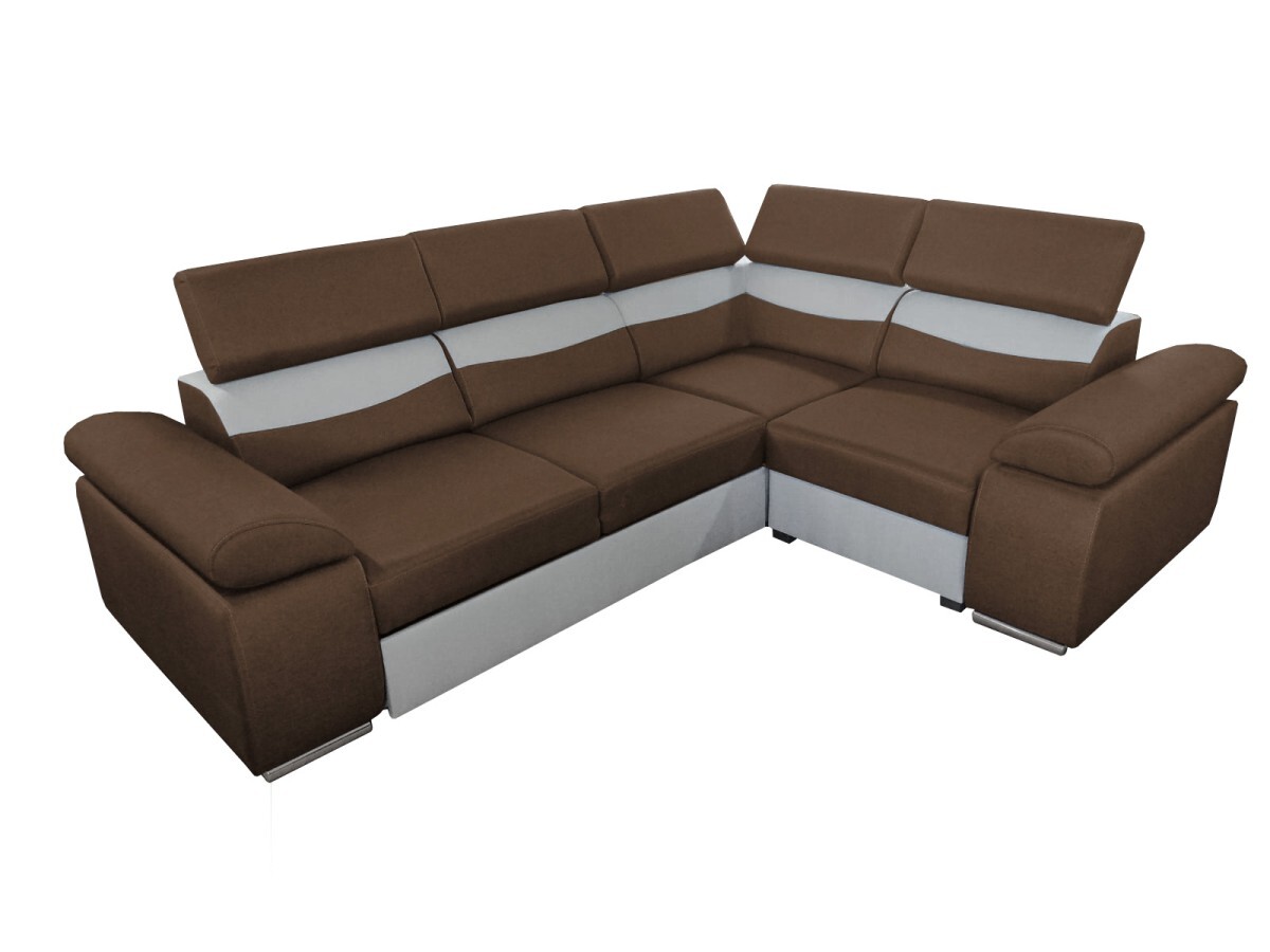 Rohová rozkladacia pohovka Smile 2A1/1A2 hnedá