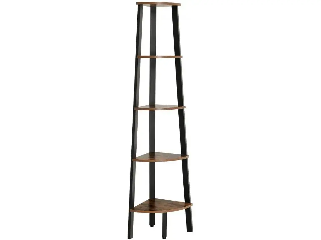 Rohový regál Vasagle Wetty černý/hnědý