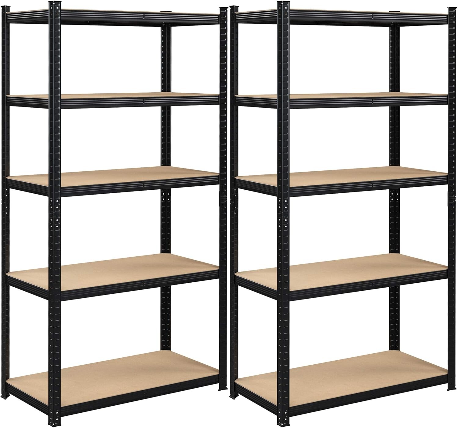 Sada 2 ks dílenských regálů Profa 200 cm černá/hnědá