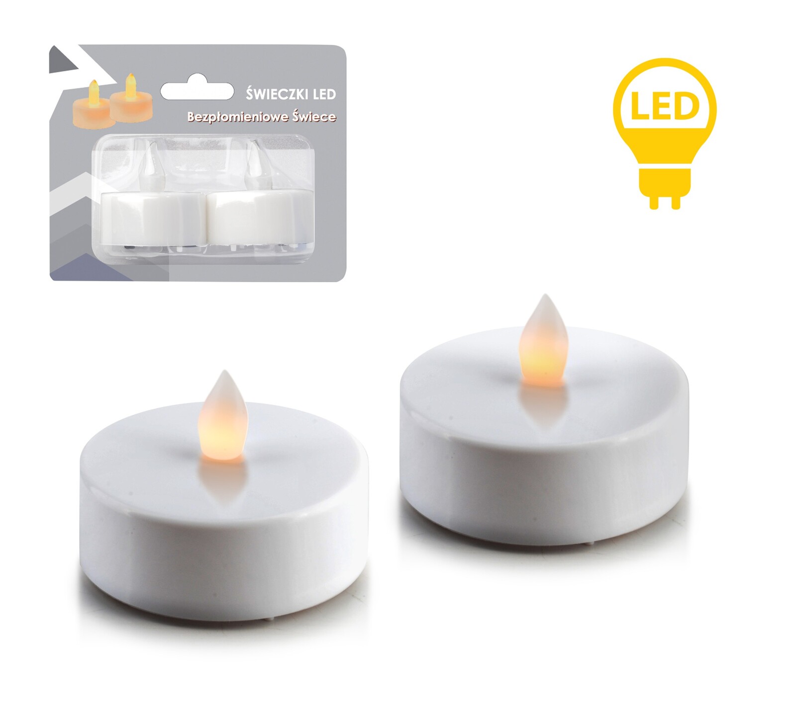Sada 2 ks LED čajových svíček IDALIA bílá