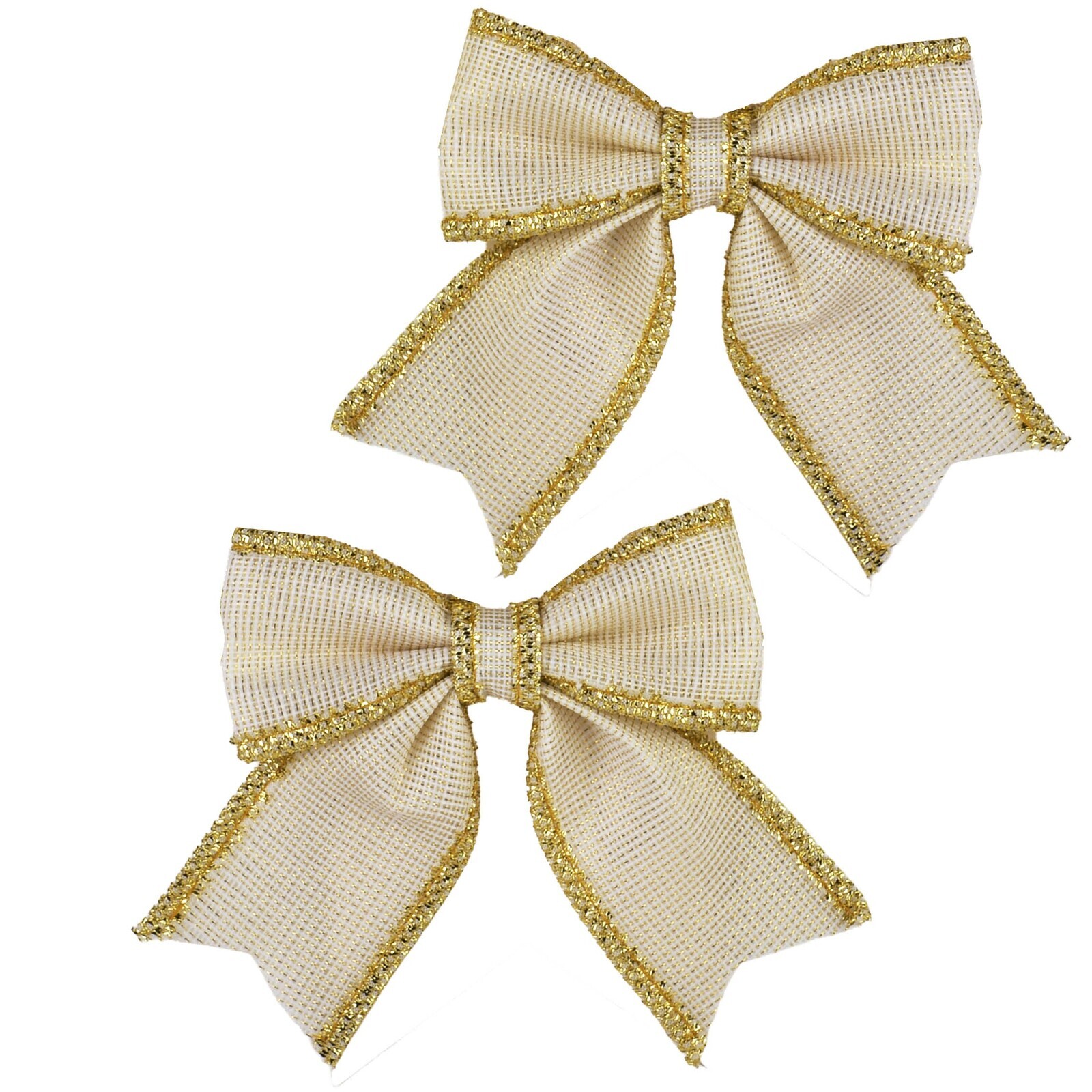 Sada 2 ks vánočních dekorativních mašlí Santa Lila 18x20 cm béžová